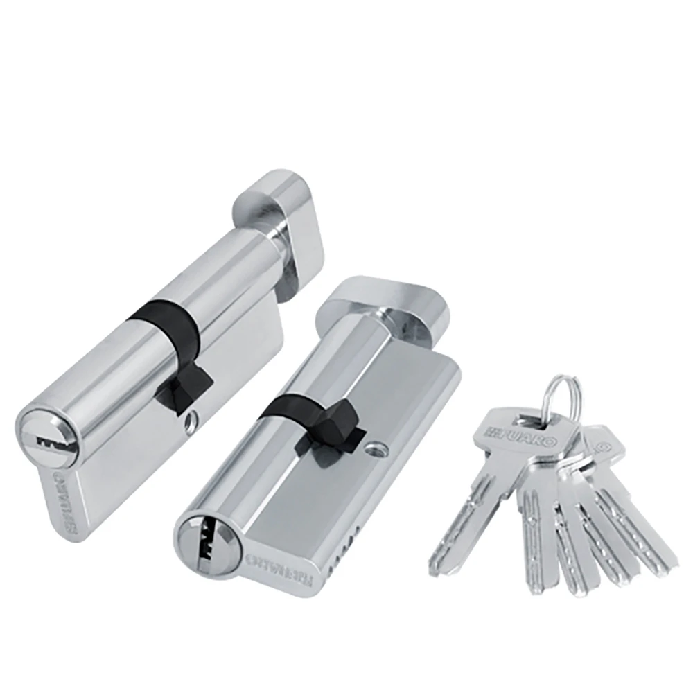 Фото Цилиндровый механизм (200 ZM/70) 2000ZMKnob70(30+10+30) CP хром 5Key с вертушкой