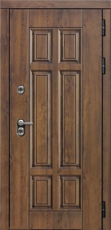 Входная дверь ДвериПРО Квадро Д-19 (16мм, Грецкий орех + черная патина винорит) DPRO195590 внешняя сторона