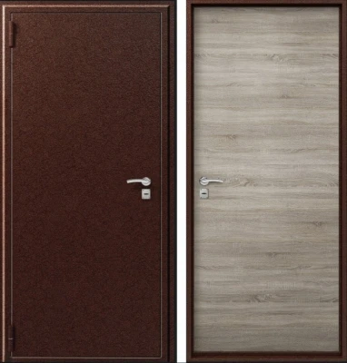 Дверь O-10 Медь антик - Дуб светлый